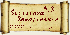 Velislava Komatinović vizit kartica